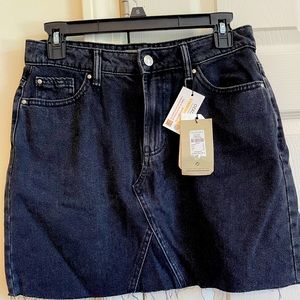 NWT black denim washed mini skirt